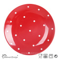 16PCS Dinner Set Red Glaze avec DOT Design